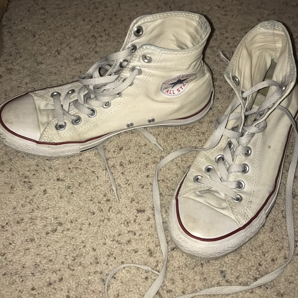 White high top converse !!